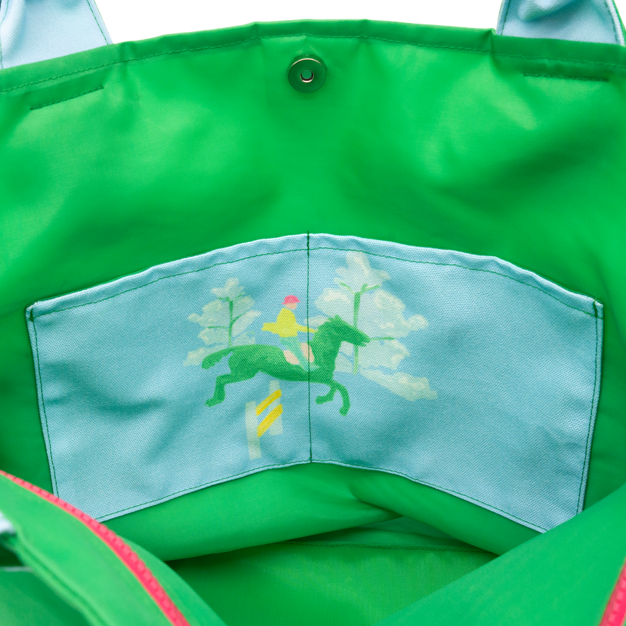 Powder Blue Rails Up/Green Outside Bag
