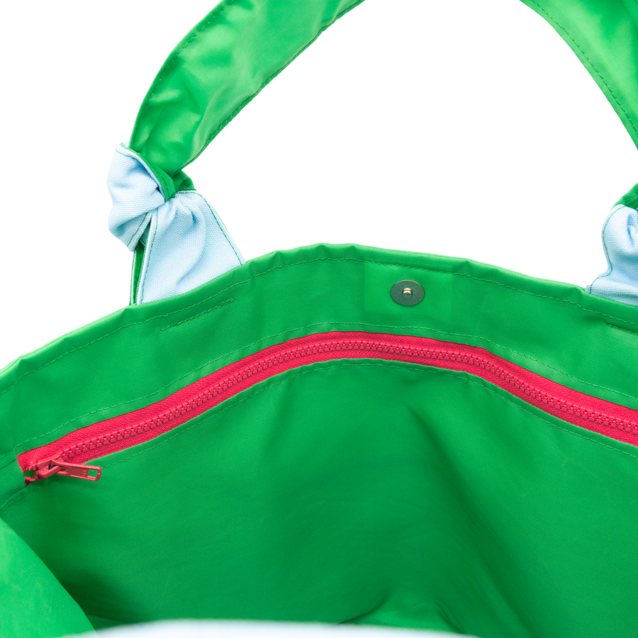 Powder Blue Rails Up/Green Outside Bag