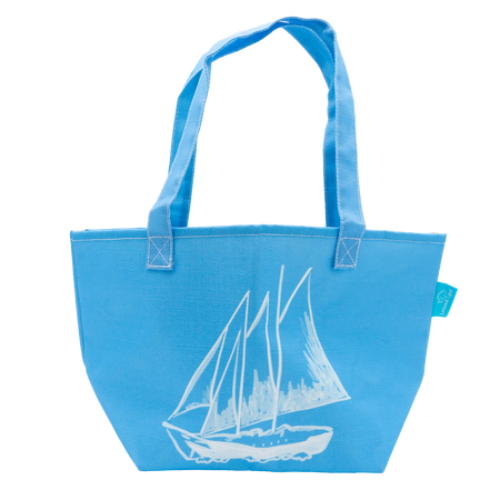 Powder Blue Sailboat Baby Tote