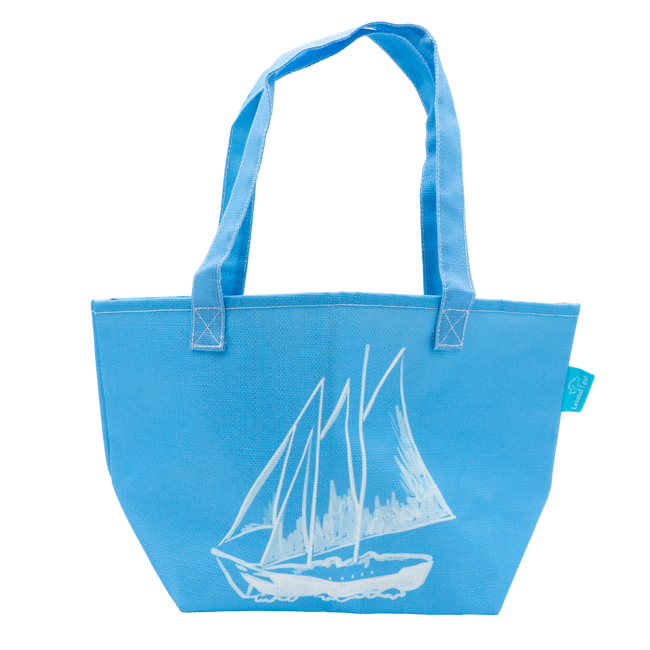 Powder Blue Sailboat Baby Tote