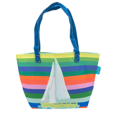 Striped Sailboat Baby Tote