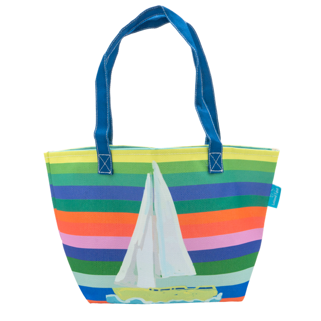Striped Sailboat Baby Tote