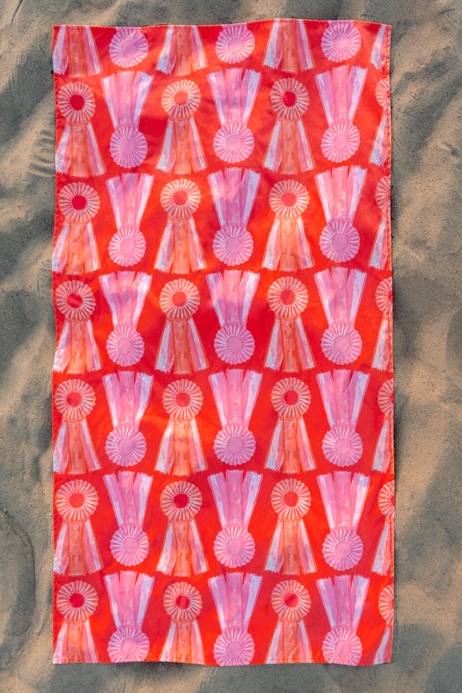 Coral Show Bows Quick Dry Towel