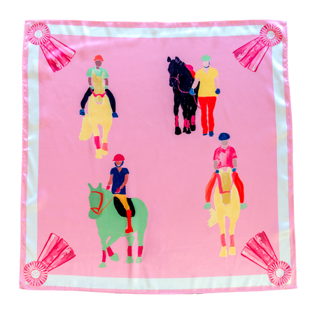 Pink Show Bow Satin Scarf