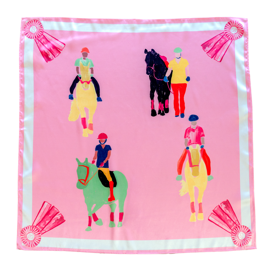 Pink Show Bow Satin Scarf