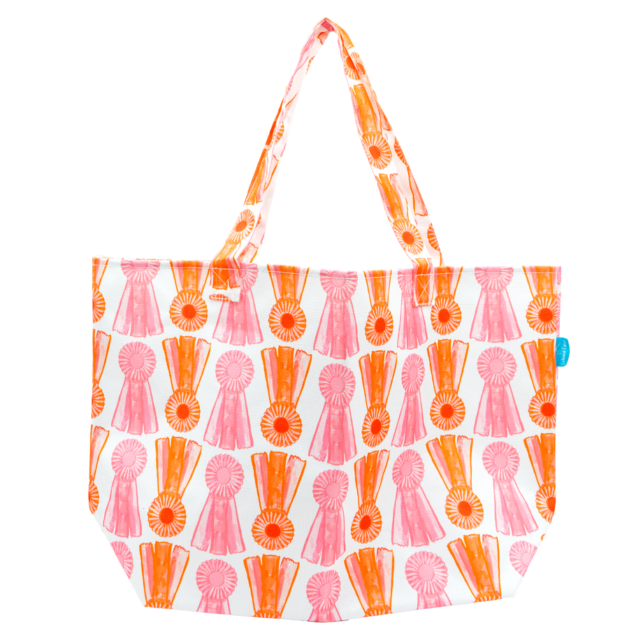 White Show Bow Packable Tote