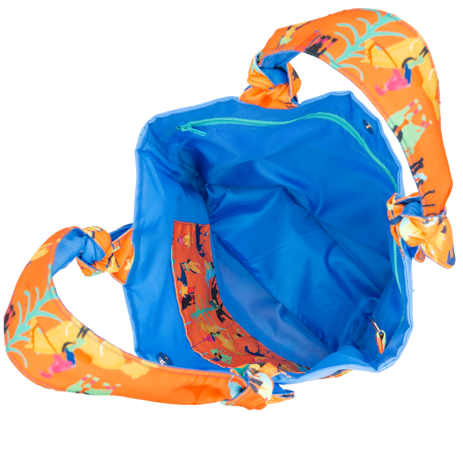 Coral Showstopper/Blue Outside Bag