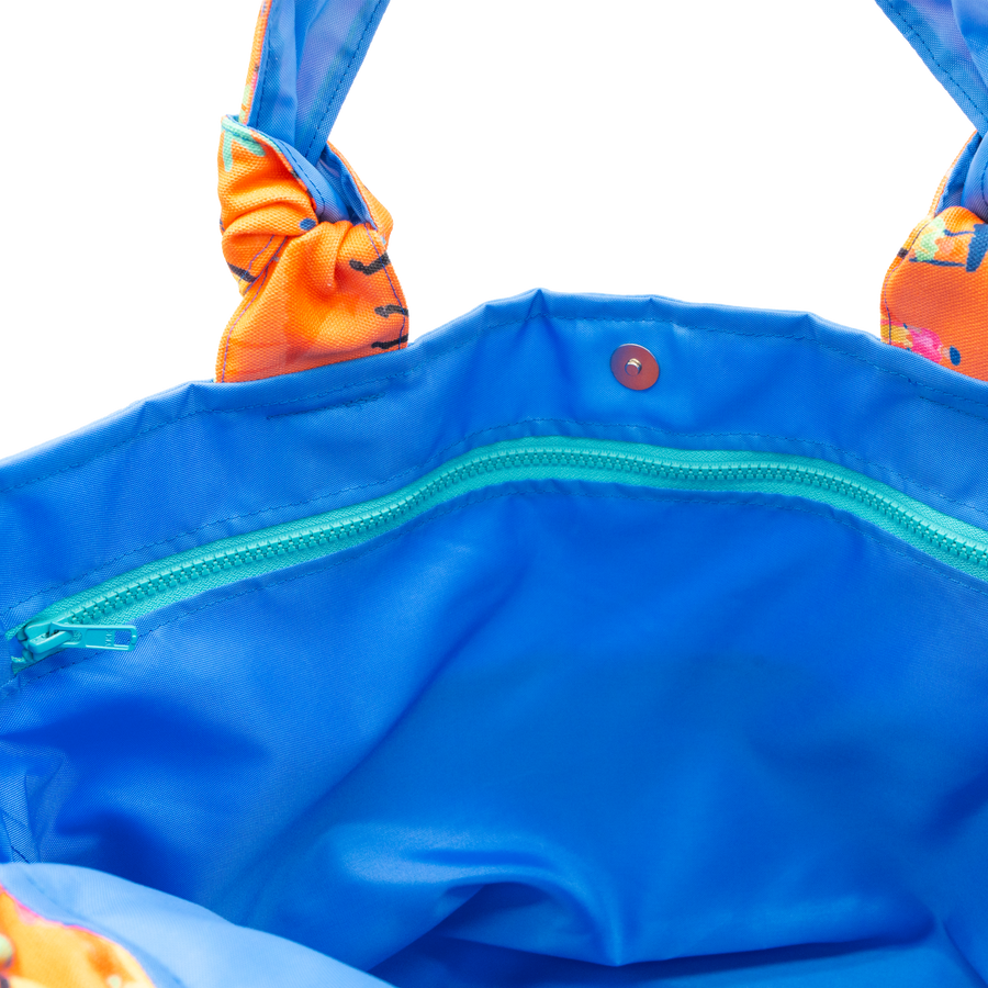 Coral Showstopper/Blue Outside Bag
