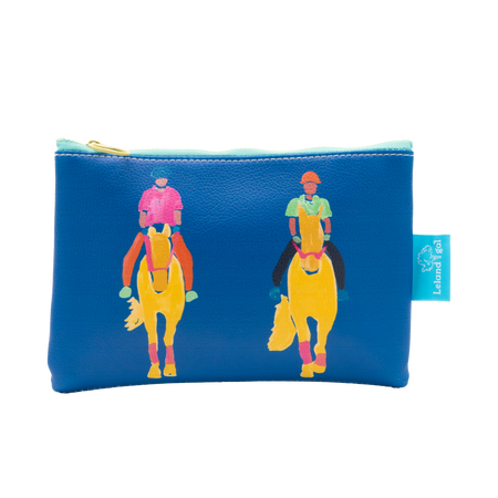 Navy Side by Side Eco-Leather Stash Bag