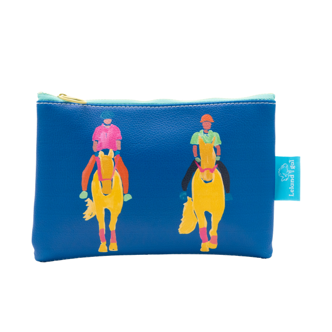 Navy Side by Side Eco-Leather Stash Bag
