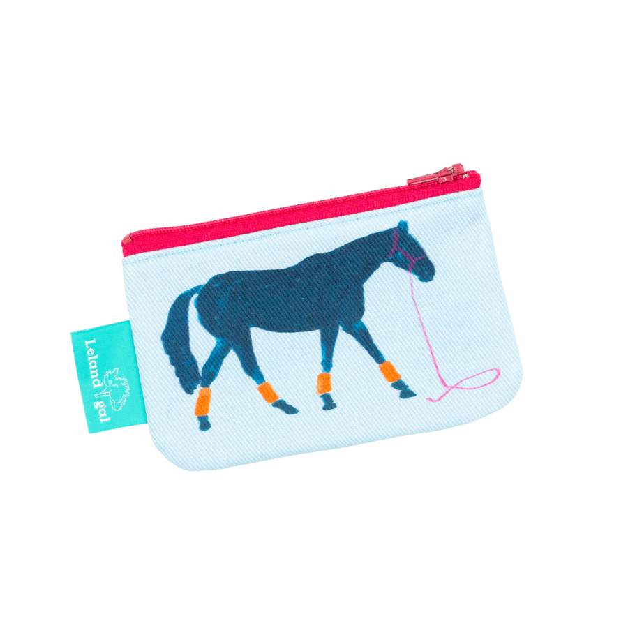 Sky Big Blue Canvas Zip Change Purse