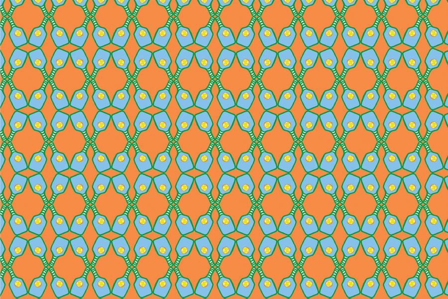 Soft Orange Pickleball Lattice Fabric