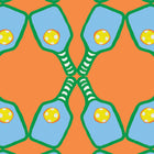 Soft Orange Pickleball Lattice Fabric