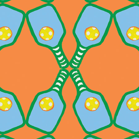 Soft Orange Pickleball Lattice Fabric