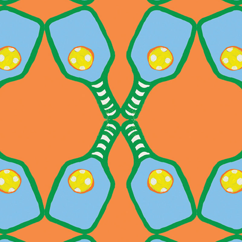 Soft Orange Pickleball Lattice Fabric
