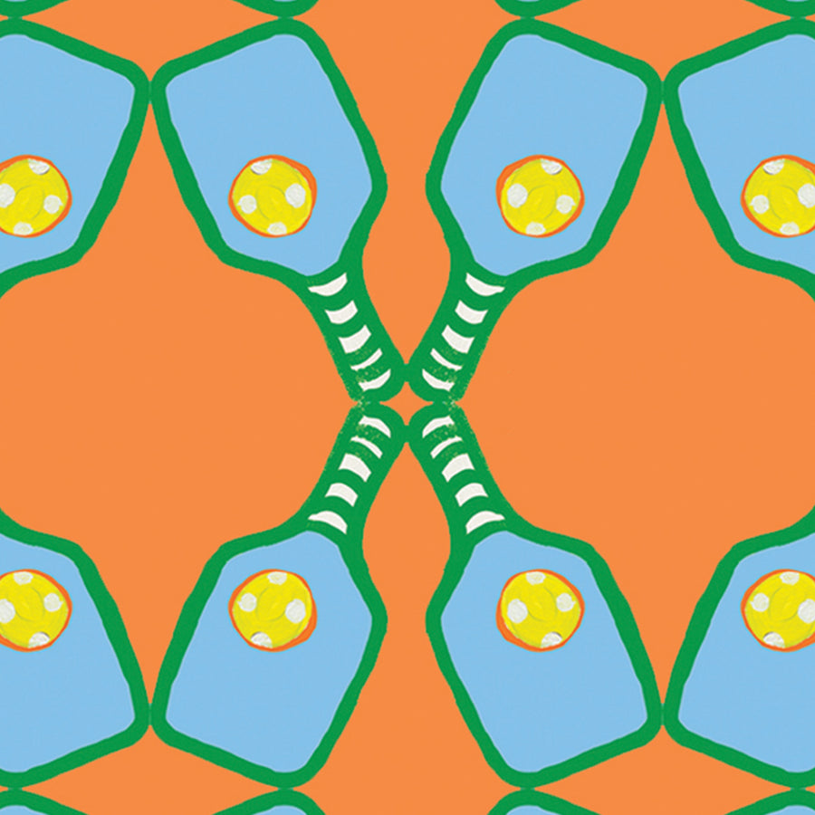 Soft Orange Pickleball Lattice Fabric