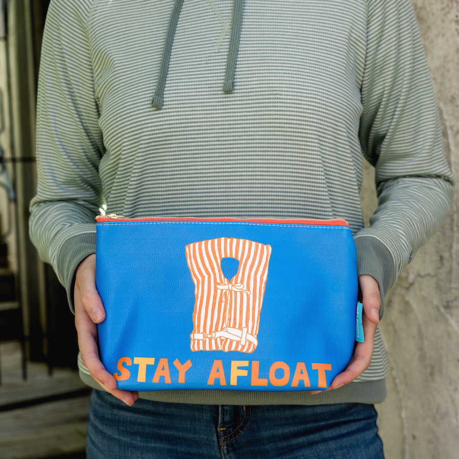 Cornflower Stay Afloat Darling Eco-Leather Ditty Bag