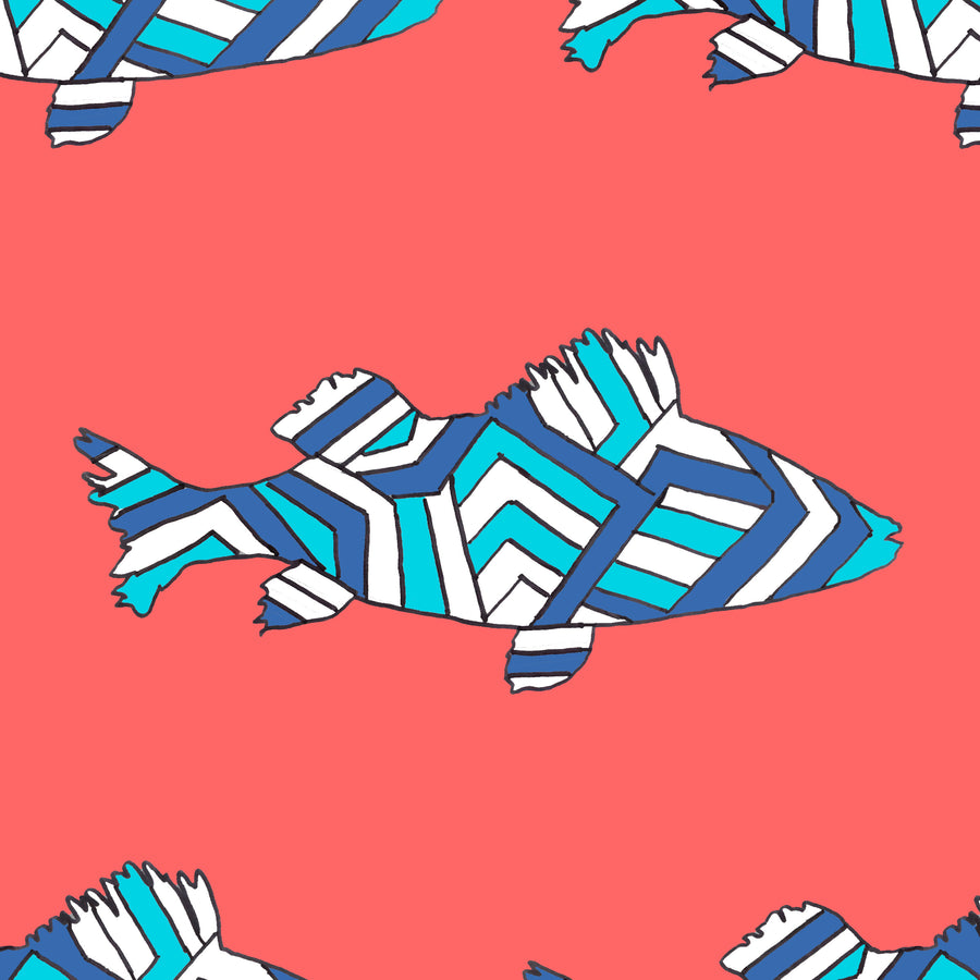Geranium Striped Perch Fabric