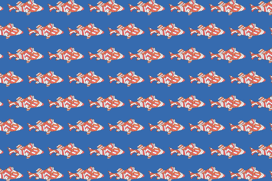 Indigo Striped Perch Fabric