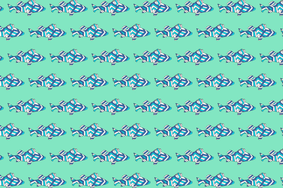 Seagreen Striped Perch Fabric