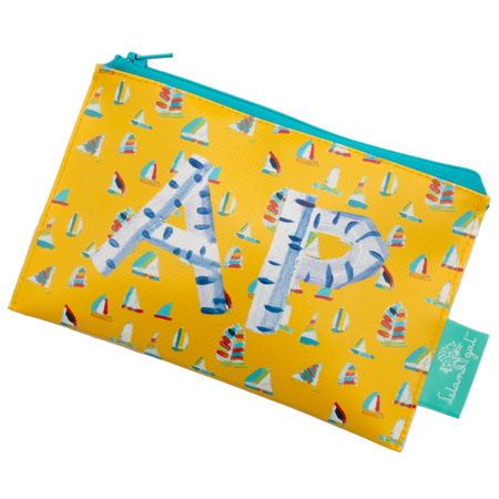 Sunshine Summer Sail Printed Birch Monogram Dew Drop Envelope Bag