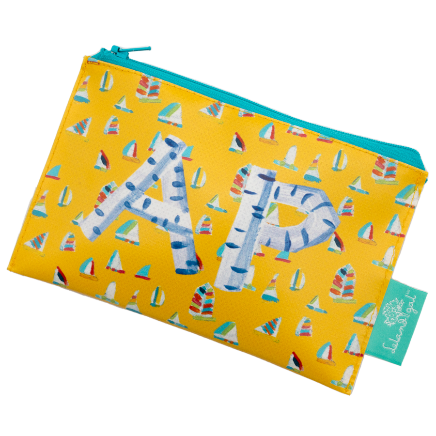 Sunshine Summer Sail Printed Birch Monogram Dew Drop Envelope Bag