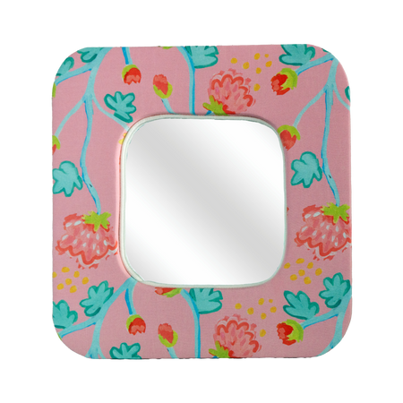 Sunset Peony Waltz Upholstered Mirror