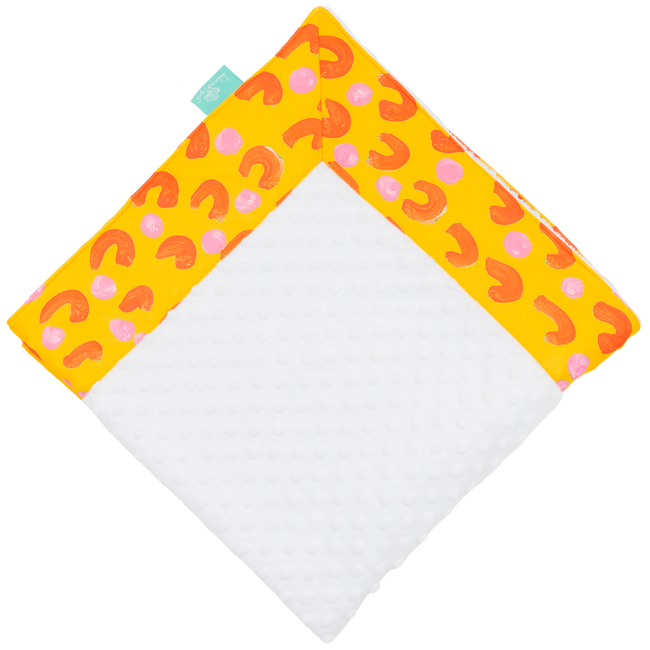 Sunshine French Dots with White Minky Baby Blankie