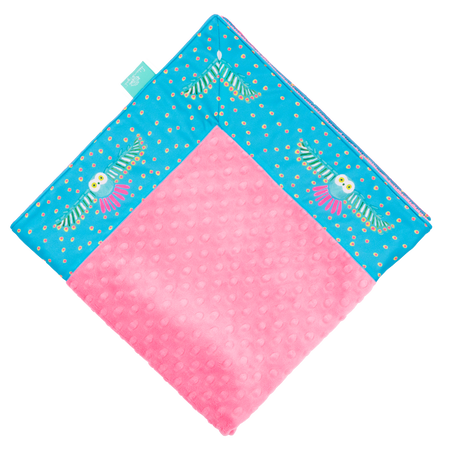 Surf Night Owl with Paris Pink Minky Baby Blankie