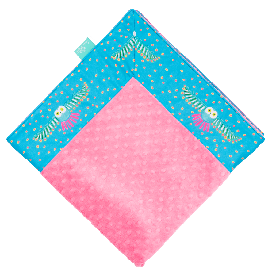 Surf Night Owl with Paris Pink Minky Baby Blankie