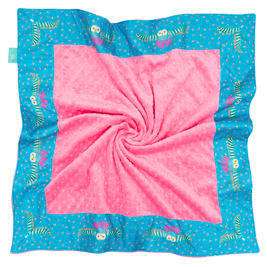 Surf Night Owl with Paris Pink Minky Baby Blankie