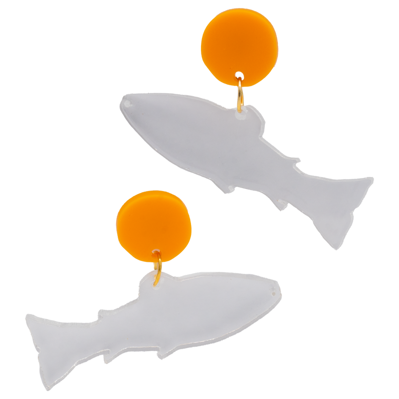Tangerine Glass Fish Earrings