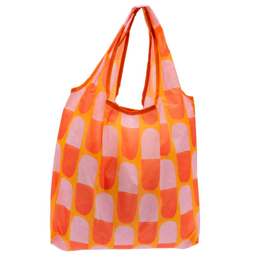 Tangerine Sock It To Me Nylon Shopper Bag