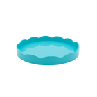 Turquoise Round Lacquered Tray, Medium