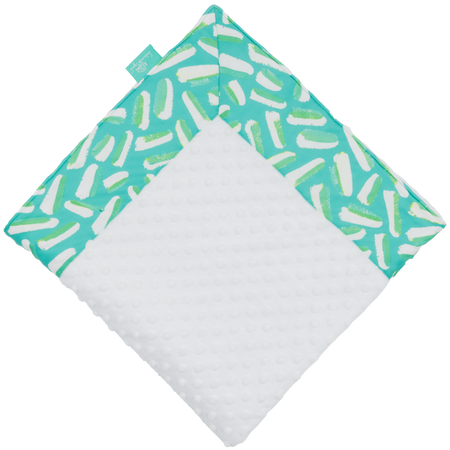 Turquoise Zesty with White Minky Baby Blankie