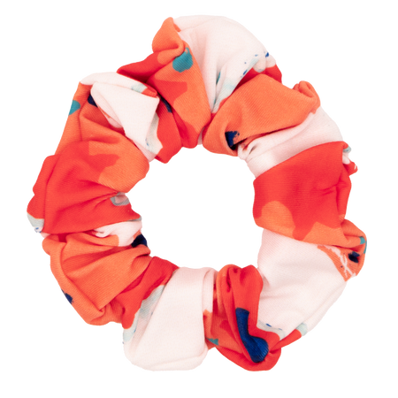 White/Coral Surfs Up Scrunchie