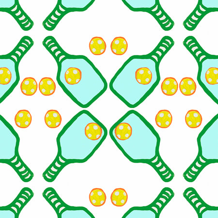 White Pickleball Lattice Fabric