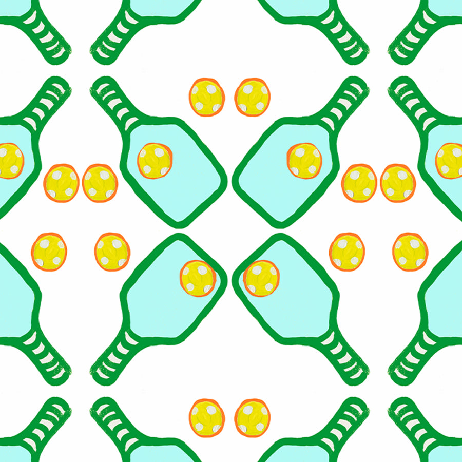 White Pickleball Lattice Fabric