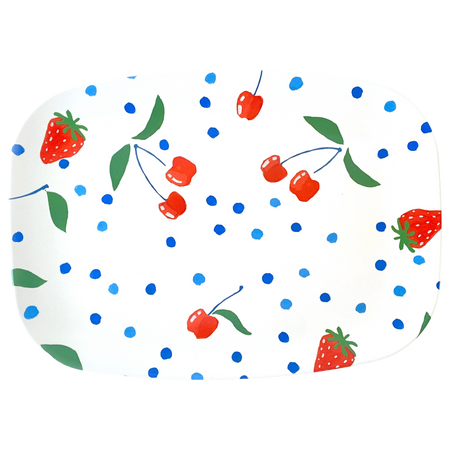 White Berries and Cherries Melamine Platter