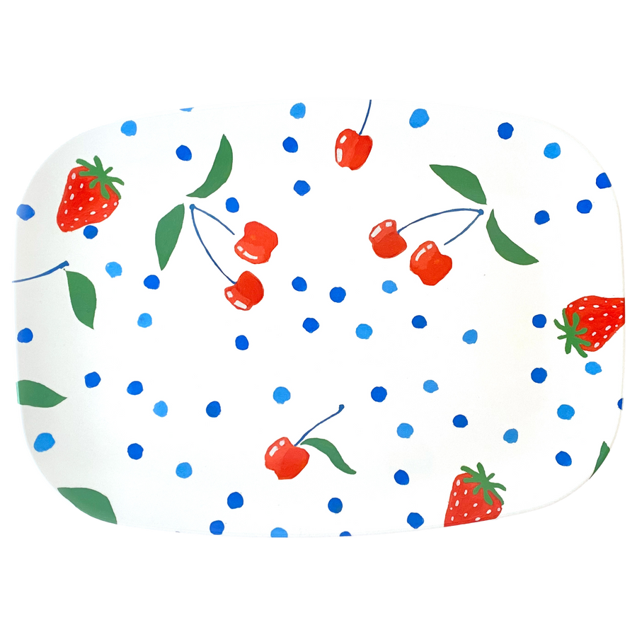 White Berries and Cherries Melamine Platter