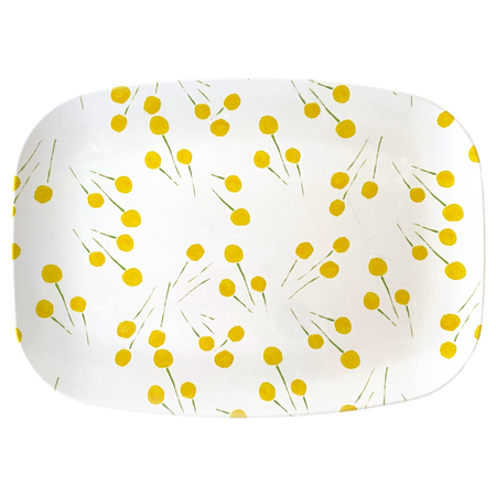 White Billy Buttons Melamine Platter