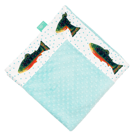 White Brook Trout Baby Blankie with Salt Water Minky