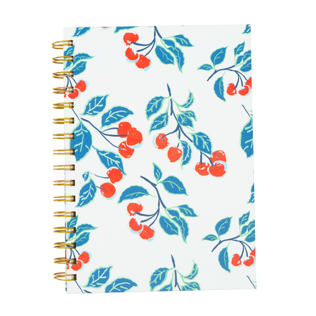 White Cherries Jubilee Spiral Journal