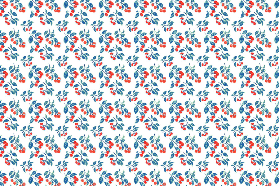White Cherries Jubilee Fabric