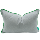 White Cherries and Berries/Kelly Green Welt/Navy and White Backing Indoor Lumbar Pillow
