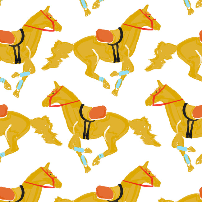 White Giddy Up Fabric