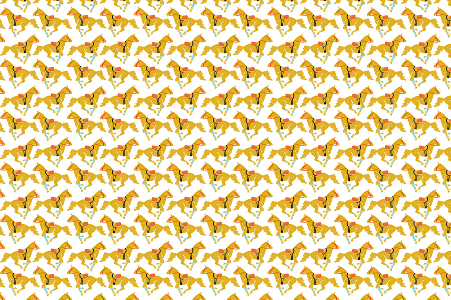 White Giddy Up Fabric
