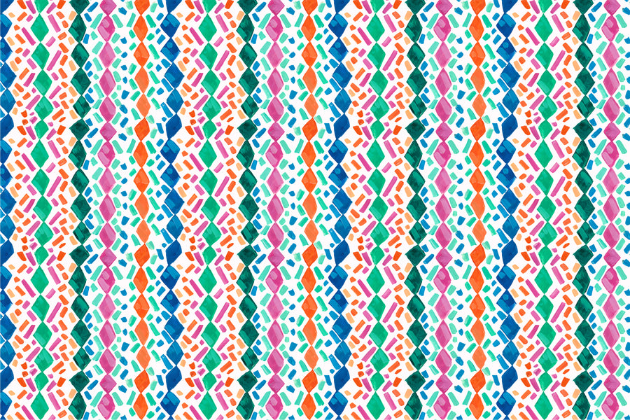 White Harlequin Fabric
