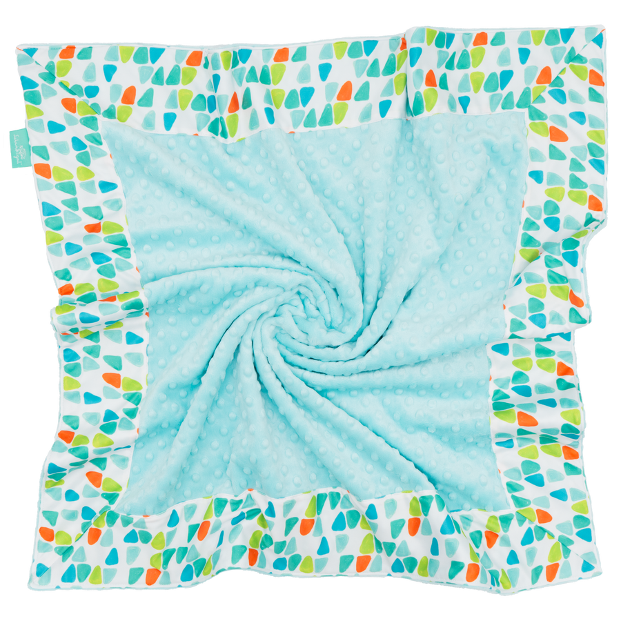 White Keep Movin’ with Salt Water Minky Baby Blankie