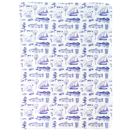 White Leland Toile Sherpa